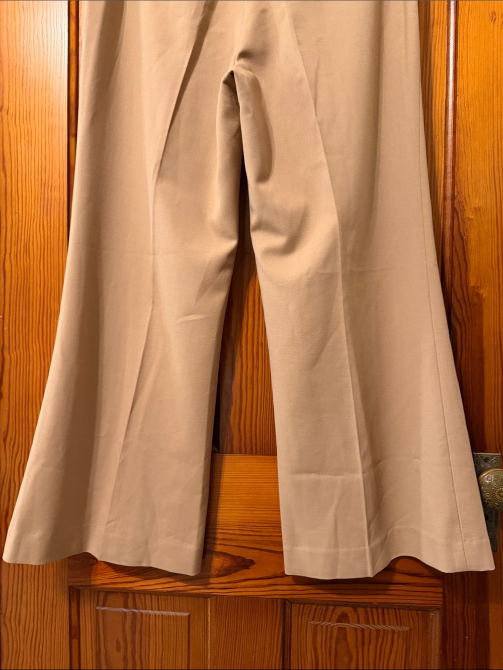 Rebecca Taylor Cavalry Twill Pant - Wool Blend Wide Leg Cropped Tan Khaki - Picture 8 of 15